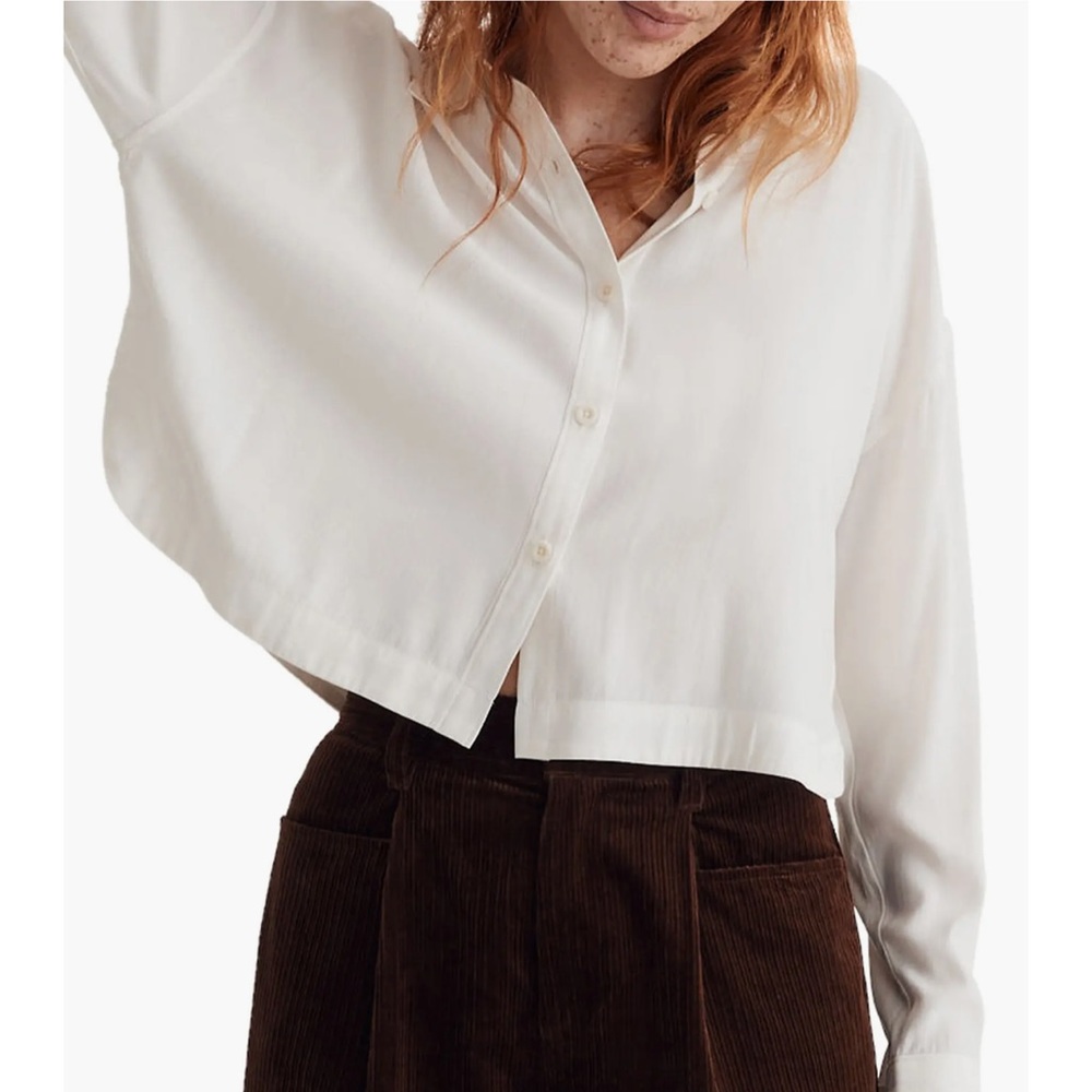Madewell Lusterweave Hartfield crop shirt
